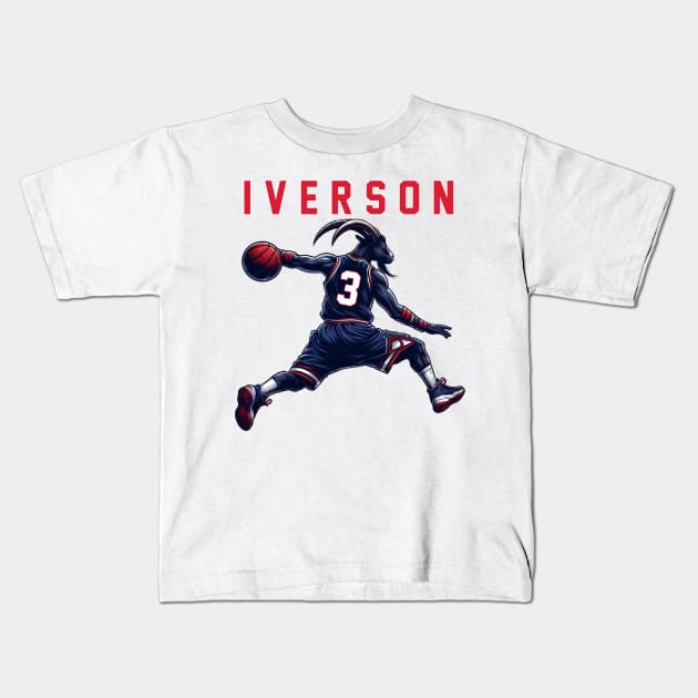 Goated Allen Inverson Philadelphia 76ers Kids T-Shirt by DarkWave